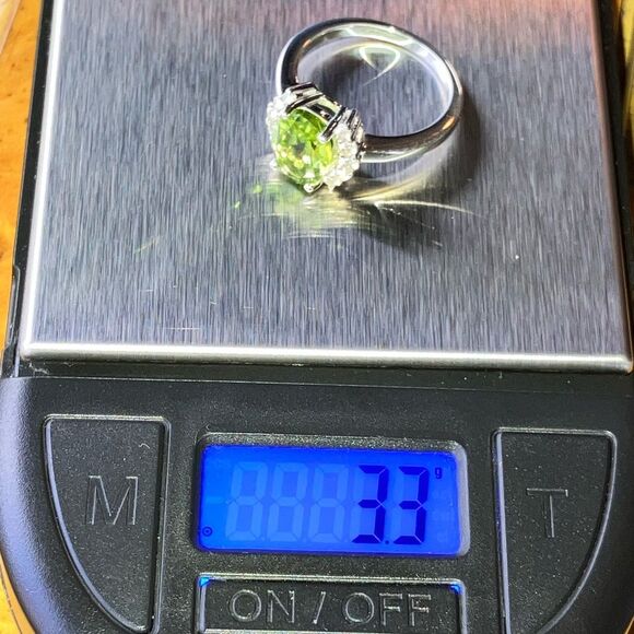 Natural Peridot Sterling Silver Ring Size 5.75 - Picture 9 of 9